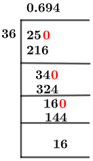 25/36 Long Division Method