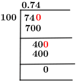 74/100 Long Division Method 74/100 Long Division Method