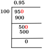 95/100 Long Division Method 95/100 Long Division Method