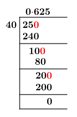 25/40 Long Division Method