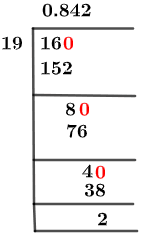 16/19 Long Division Method 16/19 Long Division Method