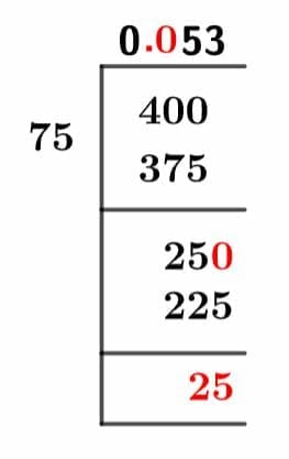 4/75 Long Division Method 4/75 Long Division Method