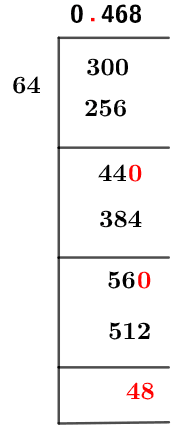 30/64 Long Division Method