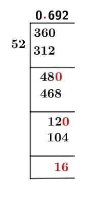 36/52 Long Division Method