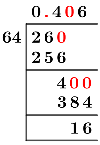 26/64 Long Division Method