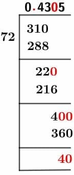31/72 Long Division Method 31/72 Long Division Method