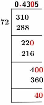 31/72 Long Division Method