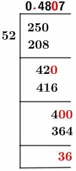 25/52 Long Division Method