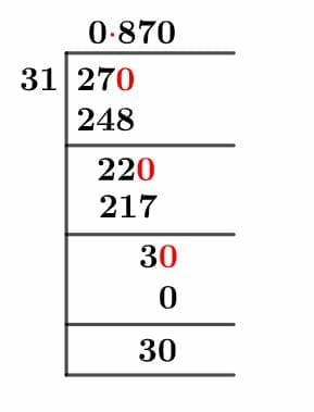 27/31 Long Division Method 27/31 Long Division Method