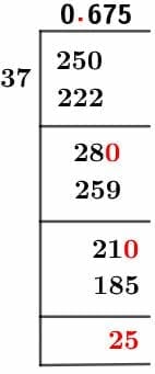 25/37 Long Division Method 25/37 Long Division Method