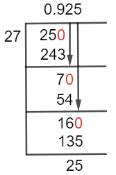 25/27 Long Division Method 25/27 Long Division Method