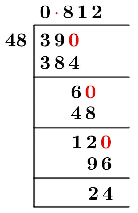 39/48 Long Division Method 39/48 Long Division Method