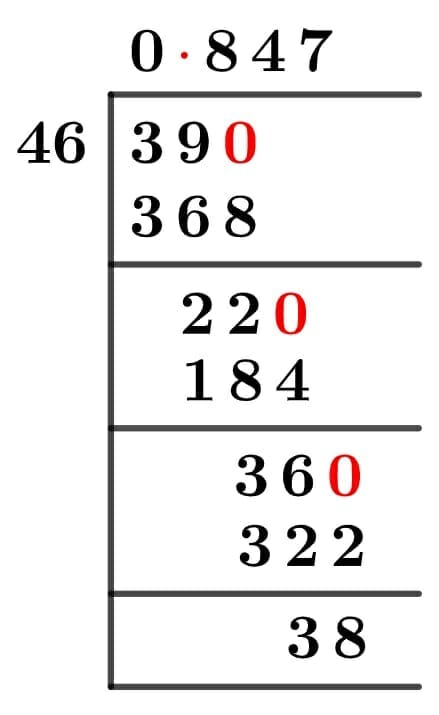 39/46 Long Division Method 39/46 Long Division Method