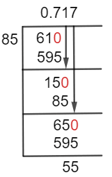 61/85 Long Division Method 61/85 Long Division Method