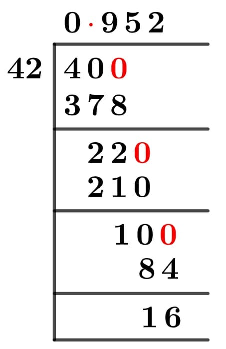 40/42 Long Division Method
