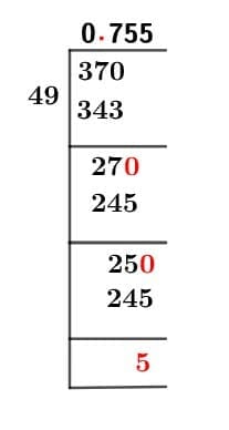 37/49 Long Division Method 37/49 Long Division Method