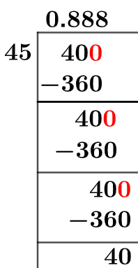 40/45 Long Division Method 40/45 Long Division Method