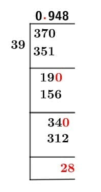 37/39 Long Division Method 37/39 Long Division Method
