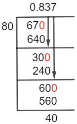 67/80 Long Division Method