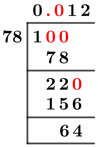 1/78 Long Division Method 1/78 Long Division Method