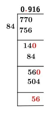 77/84 Long Division Method 77/84 Long Division Method
