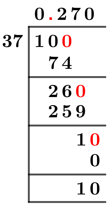 10/37 Long Division Method 10/37 Long Division Method