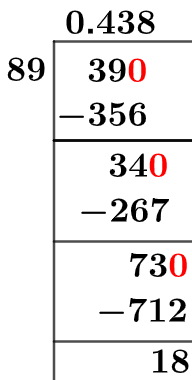 39/89 Long Division Method