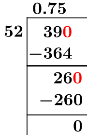 39/52 Long Division Method 39/52 Long Division Method