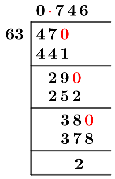 47/63 Long Division Method 47/63 Long Division Method
