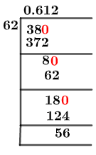 38/62 Long Division Method 38/62 Long Division Method