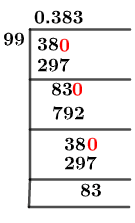 38/99 Long Division Method 38/99 Long Division Method