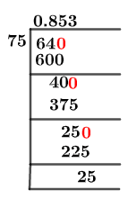 64/75 Long Division Method 64/75 Long Division Method