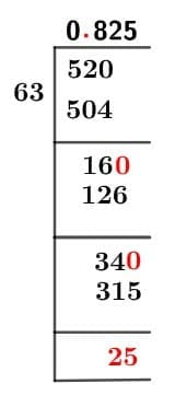 52/63 Long Division Method 52/63 Long Division Method