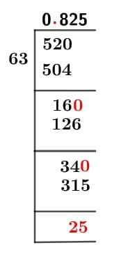 52/63 Long Division Method