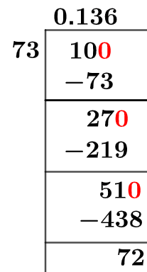 10/73 Long Division Method 10/73 Long Division Method