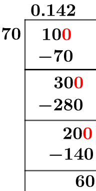 10/70 Long Division Method 10/70 Long Division Method