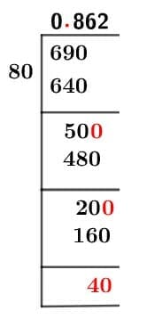 69/80 Long Division Method 69/80 Long Division Method