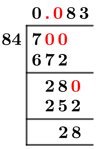 7/84 Long Division Method 7/84 Long Division Method
