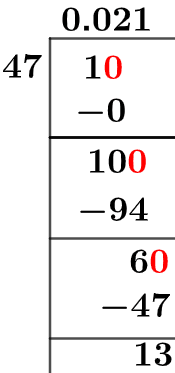 1/47 Long Division Method 1/47 Long Division Method