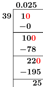 1/39 Long Division Method 1/39 Long Division Method