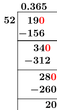 19/52 Long Division Method 19/52 Long Division Method