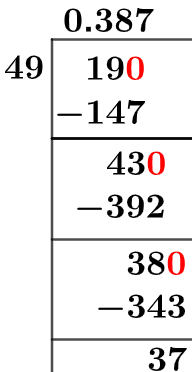 19/49 Long Division Method 19/49 Long Division Method