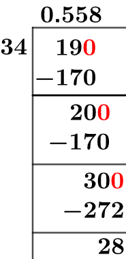 19/34 Long Division Method 19/34 Long Division Method