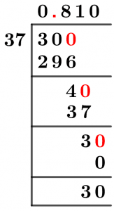 30/37 Long Division Method 30/37 Long Division Method