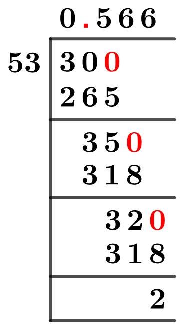 30/53 Long Division Method 30/53 Long Division Method