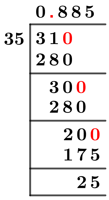 31/35 Long Division Method 31/35 Long Division Method
