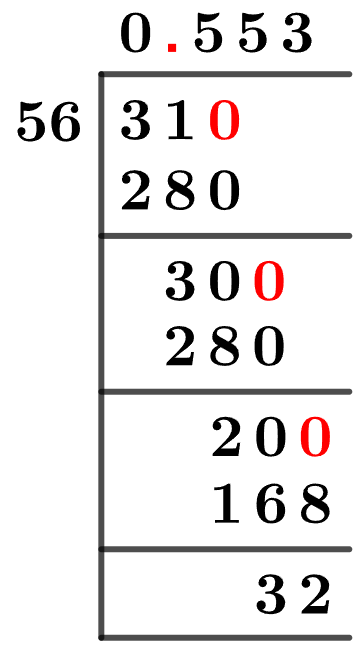 31/56 Long Division Method 31/56 Long Division Method