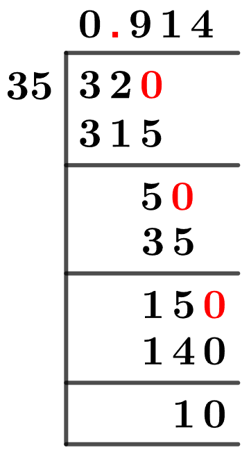 32/35 Long Division Method 32/35 Long Division Method