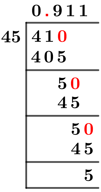 41/45 Long Division Method 41/45 Long Division Method