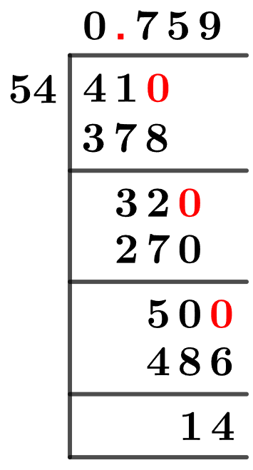 41/54 Long Division Method 41/54 Long Division Method